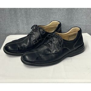 Johnston & Murphy Mens Black Leather Derby Shoes Lace Up Comfort 10.5M
